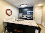 Kitchen with new granite countertops
